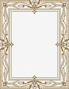 Ornate Golden Geometric Border Rug