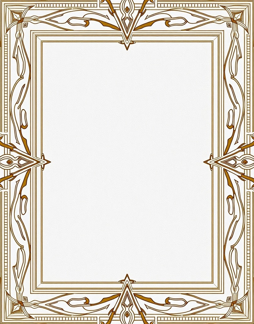 Ornate Golden Geometric Border Rug