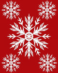 Crimson White Snowflake Collection Rug
