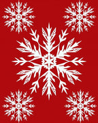 Crimson White Snowflake Collection Rug