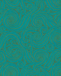Teal Golden Swirls Wave Rug