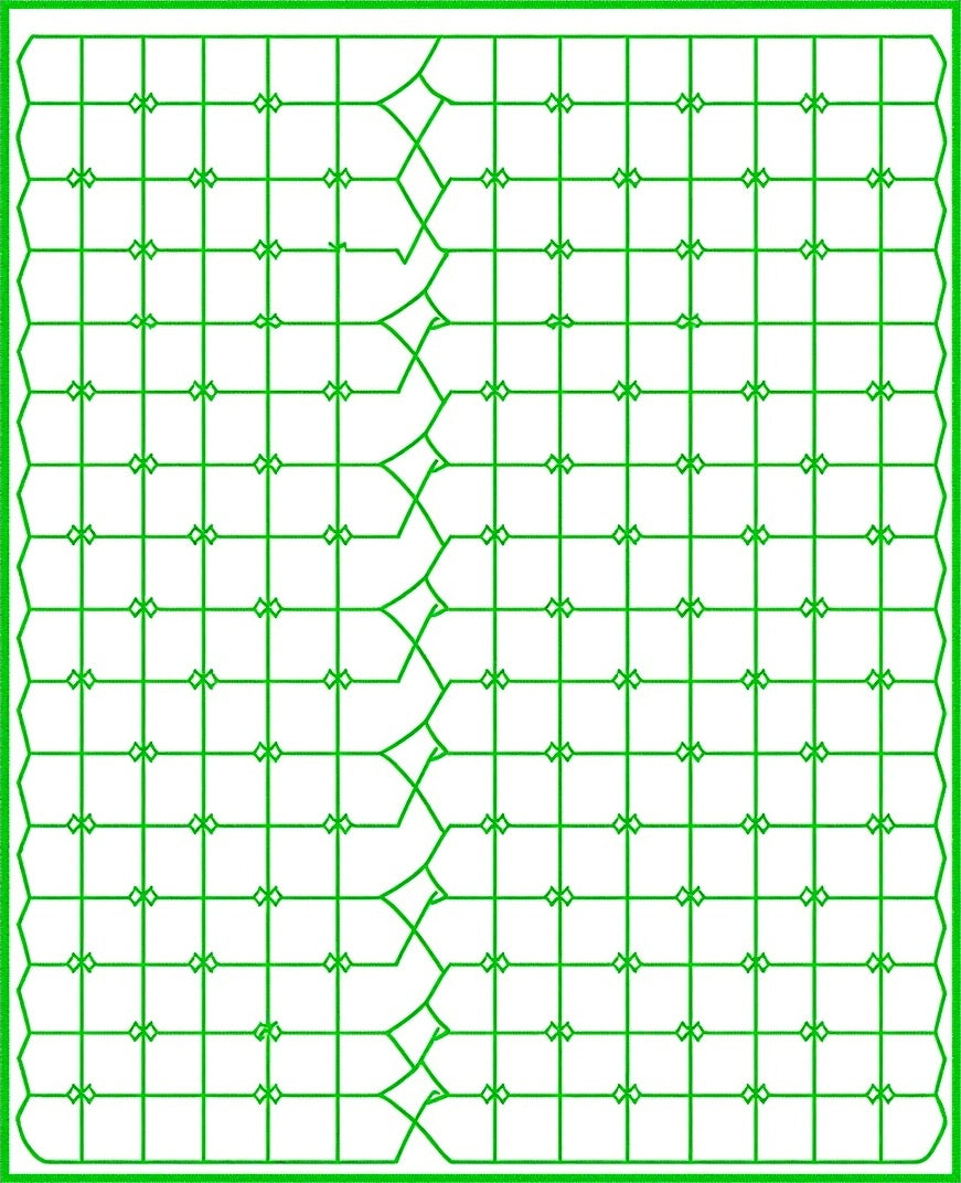 Emerald Green Intersecting Geometric Square Rug