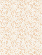 Cream Swirl Abstract Botanical Arrangement Rug