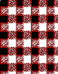 Red White Black Checkered Abstract Squares Rug