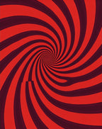 Vibrant Red Spiral Vortex Rug
