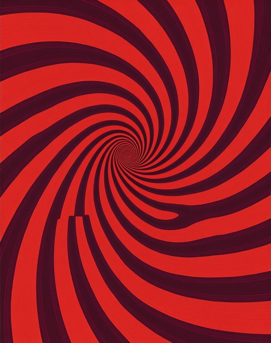 Vibrant Red Spiral Vortex Rug