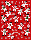 Playful Snowmen Snowflakes Red Collection Rug