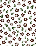 Brown Paw Prints Green Leaf Scatter Rug