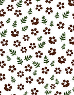 Brown Paw Prints Green Leaf Scatter Rug