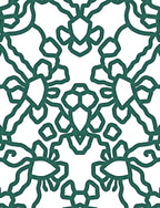 Deep Teal Vine Floral Medallion Rug