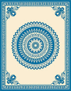 Deep Blue Mandala Border Rug