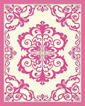 Pink Vintage Floral Swirl Medallion Rug