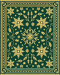 Emerald Golden Floral Snowflake Medallion Rug