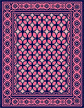 Navy Pink Quatrefoil Border Rug