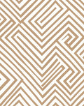 Tan White Geometric Maze Rug