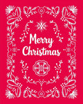 Crimson Holiday Floral Snowflake Garland Rug