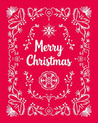 Crimson Holiday Floral Snowflake Garland Rug