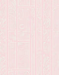 Soft Pink Curlicue Geometric Panels Rug