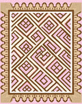 Geometric Pink Cubes Diamond Rug