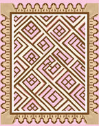 Geometric Pink Cubes Diamond Rug
