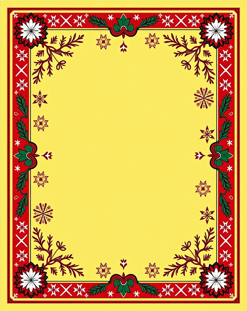 Bold Red and Green Floral Medallion Border Rug