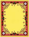 Bold Red and Green Floral Medallion Border Rug