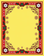 Bold Red and Green Floral Medallion Border Rug