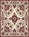 Crimson Floral Medallion Classic Rug