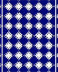 Deep Blue White Diamond Lattice Rug