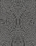 Dark Gray Abstract Wood Grain Rug