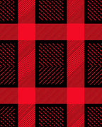 Bold Red Black Plaid Checkered Weave Rug