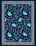 Sky Blue Pumpkin Vine Border Rug