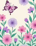 Whimsical Pink Butterfly Garden Rug