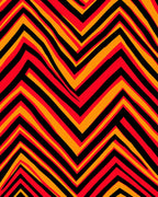 Vibrant Red Orange Zigzag Stripe Rug