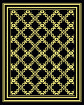 Art Deco Black Golden Geometric Lattice Rug