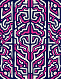 Abstract Pink Labyrinth Cream Navy Rectangles Rug