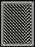 Black and Ivory Diagonal Abstract Rug