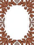 Earthy Brown Leafy Corner Border Rug