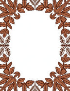 Earthy Brown Leafy Corner Border Rug