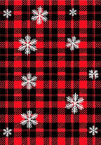 Red Black Buffalo Plaid Snowflakes Rug