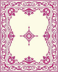 Ornate Magenta Floral Frame Rug