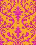 Baroque Pink Floral Ochre Rug