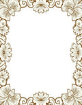 Antique Floral Scroll Border Rug