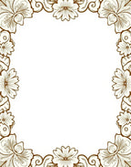 Antique Floral Scroll Border Rug