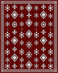 Crimson Snowflake Medallion Rug