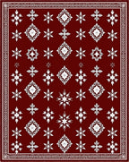Crimson Snowflake Medallion Rug