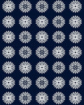 White Starburst on Navy Backdrop Rug