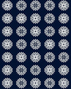 White Starburst on Navy Backdrop Rug