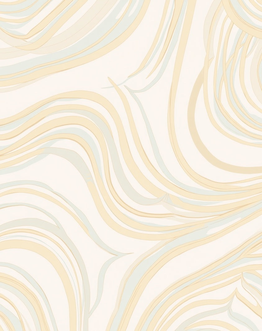 Cream Beige Swirling Lines Rug