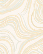 Cream Beige Swirling Lines Rug
